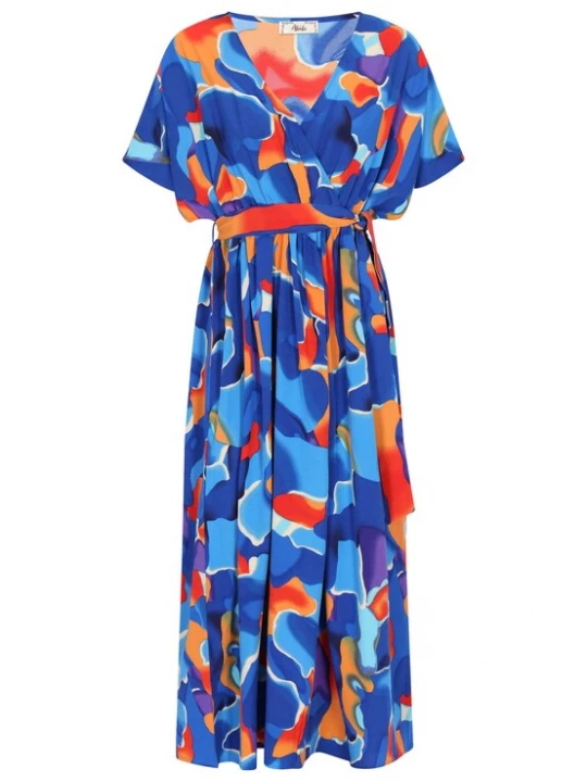 Foto van product aleida Jurk blauw / nachtblauw / oranje