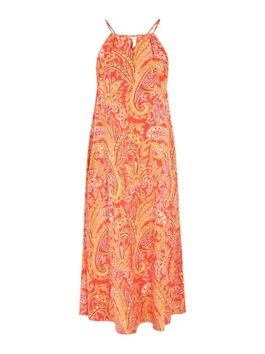 Foto van product IZIA Jurk 'Spring Summer' curry / lichtgeel / oranje / rosa