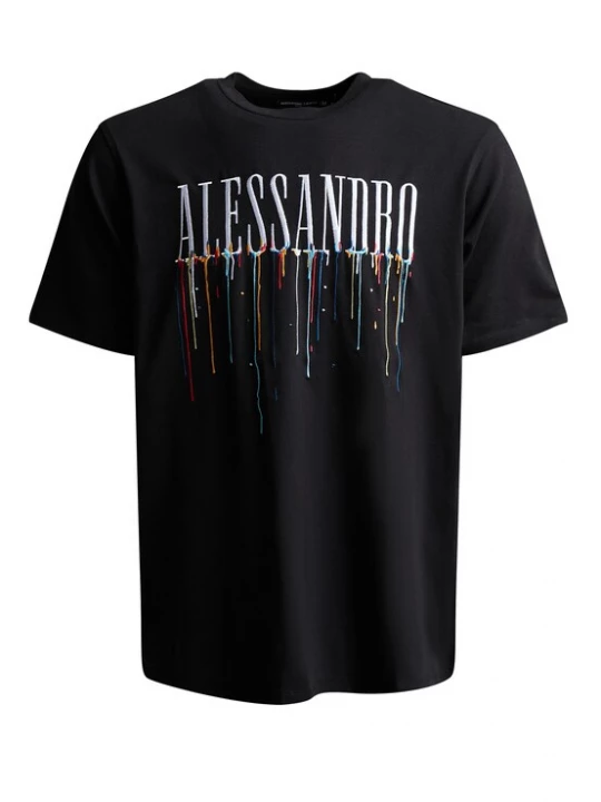 Foto van product Alessandro Zavetti Shirt 'Artista' lichtblauw / oranje / zwart / wit