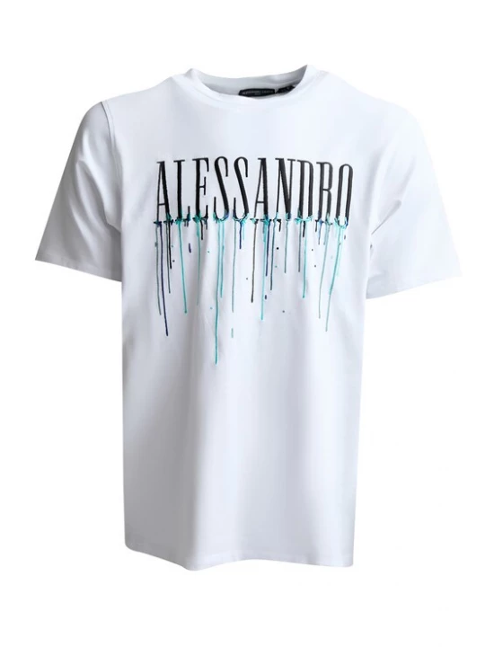 Foto van product Alessandro Zavetti Shirt 'Artista' turquoise / donkerblauw / zwart / wit