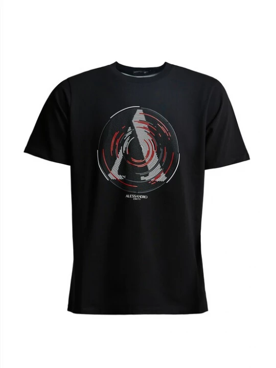 Foto van product Alessandro Zavetti Shirt 'Centro' donkergrijs / donkerrood / zwart / wit
