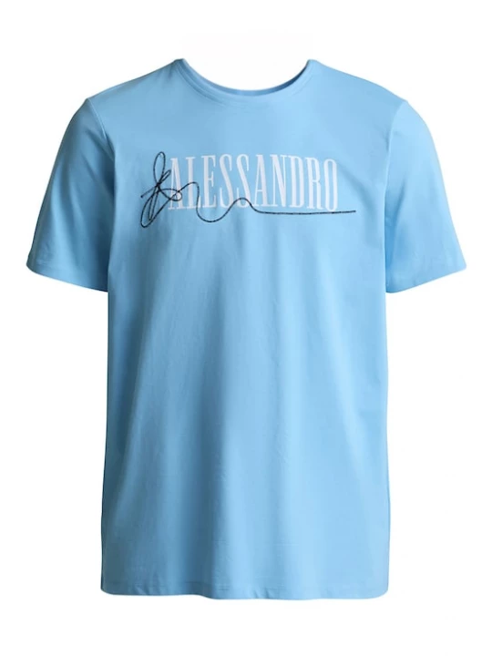 Foto van product Alessandro Zavetti Shirt 'Pometi' lichtblauw / zwart / wit