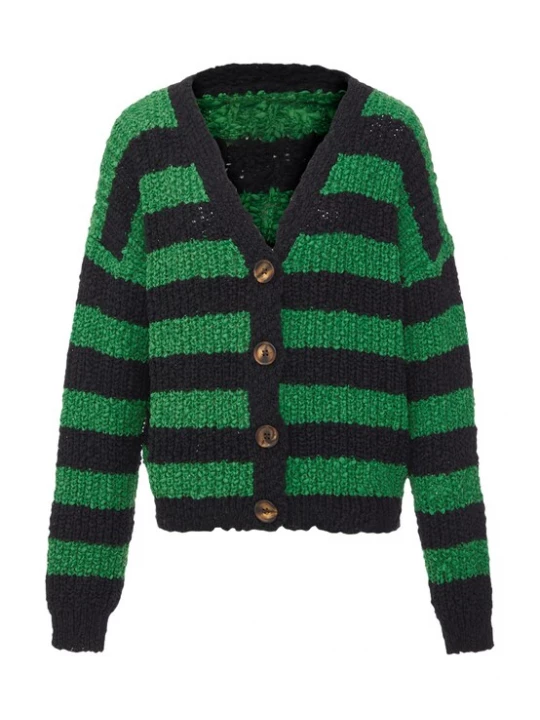 Foto van product aleva Gebreid vest groen / zwart