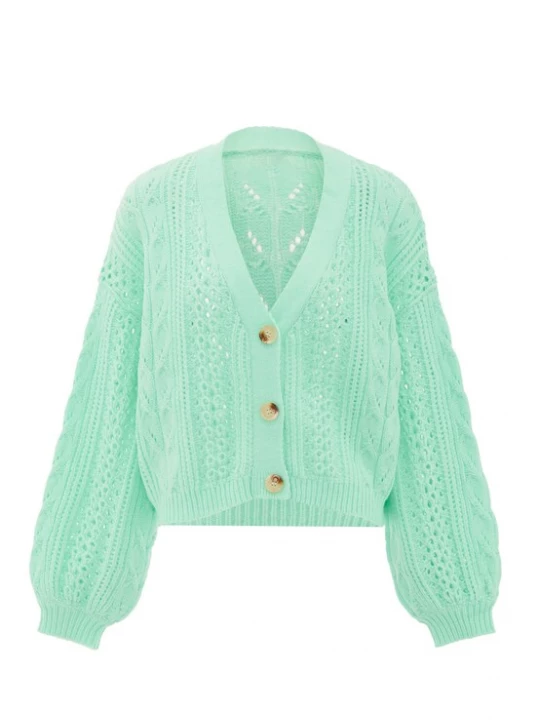 Foto van product aleva Gebreid vest mintgroen