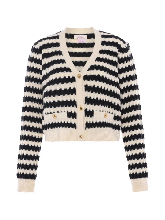 Foto van product aleva Gebreid vest navy / wolwit