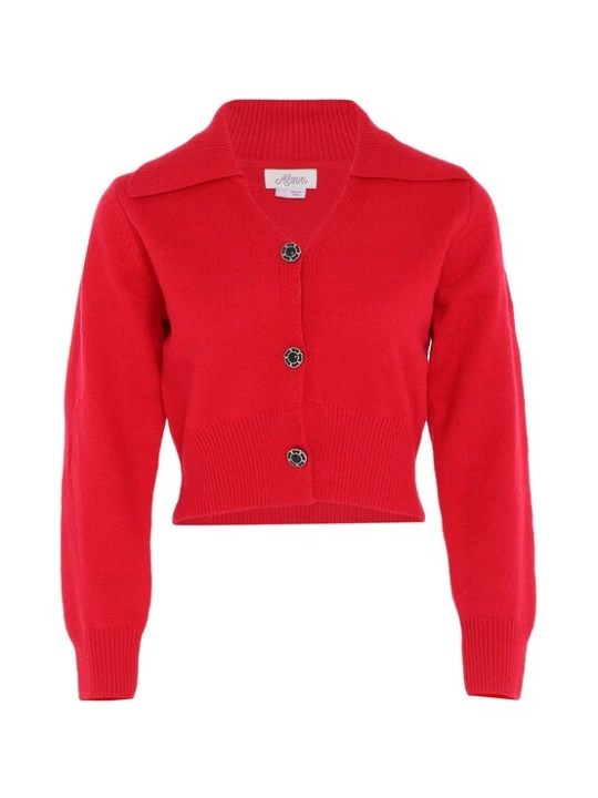 Foto van product aleva Gebreid vest rood