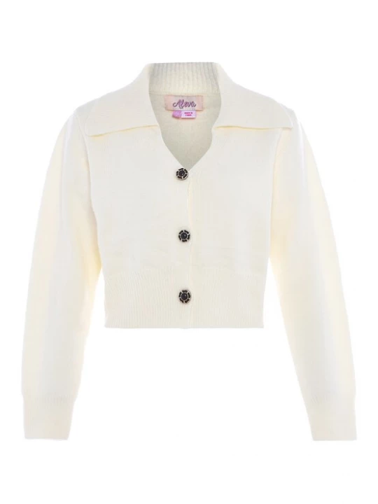 Foto van product aleva Gebreid vest wolwit