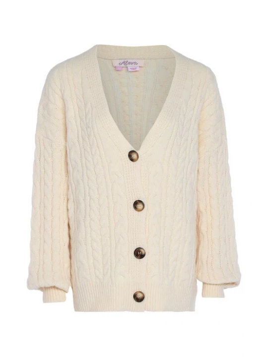 Foto van product aleva Gebreid vest wolwit