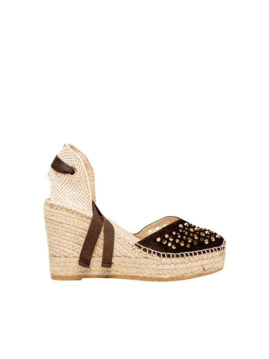 Foto van product Alhamas Slingpumps 'Alpargata Cuña' ecru / donkerbruin