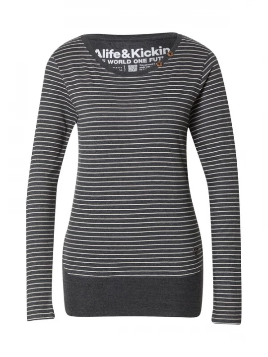 Foto van product alife & kickin Shirt 'ConnyAK Z' zwart gemêleerd / wit