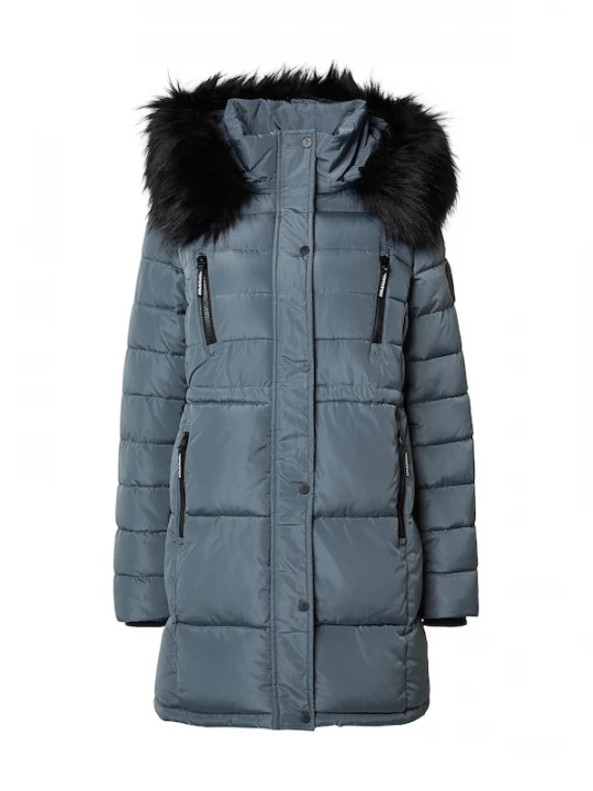 Foto van product alife & kickin Wintermantel 'NicolaAK A' smoky blue / zwart