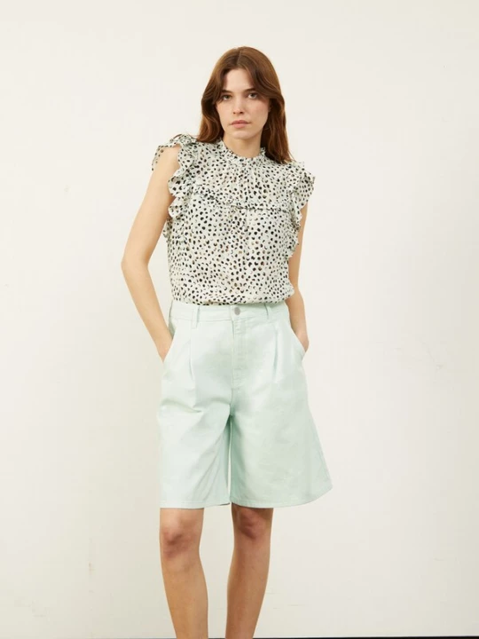 Foto van product Aligne Bandplooi jeans 'Cely' mintgroen