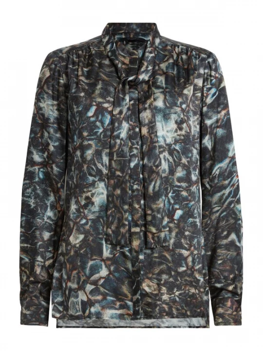 Foto van product AllSaints Blouse 'TONI CALADESI' navy / turquoise / royal blue / koningsblauw / offwhite