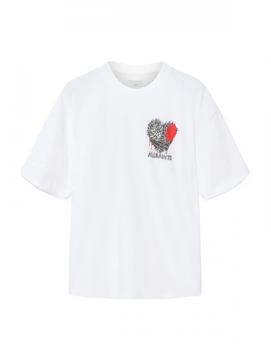 Foto van product AllSaints Shirt 'CHASTE' grijs / rood / zwart / wit