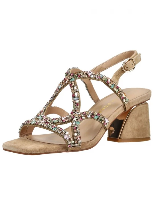 Foto van product Alma En Pena Sandalen met riem sand / cyaan blauw / pink / transparant