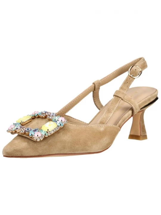 Foto van product Alma En Pena Slingpumps beige / lichtblauw / geel / oudroze