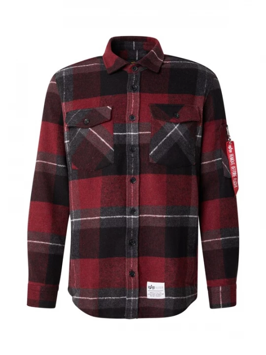 Foto van product ALPHA INDUSTRIES Overhemd grijs / bloedrood / zwart / wit
