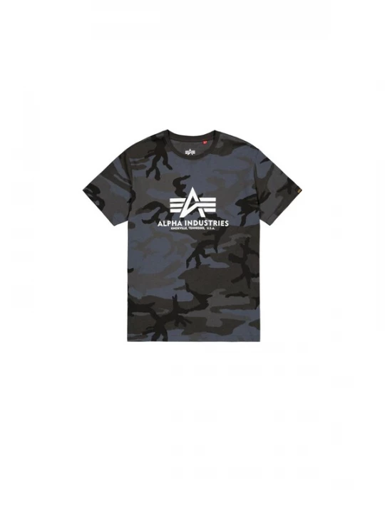 Foto van product ALPHA INDUSTRIES Shirt 'Basic Logo Camo' grijs / zwart / wit