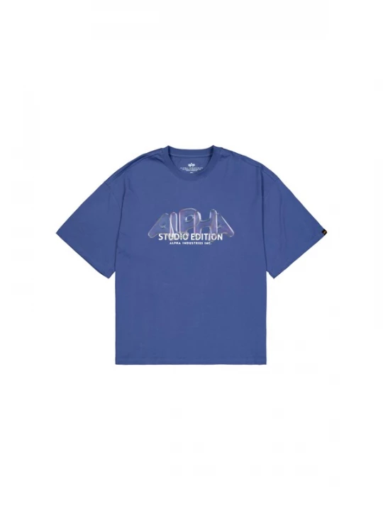 Foto van product ALPHA INDUSTRIES Shirt 'Studio Edition Vibe' donkerlila / wit
