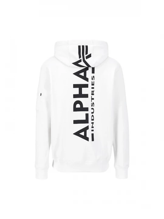 Foto van product ALPHA INDUSTRIES Sweatshirt 'Backprint' zwart / wit