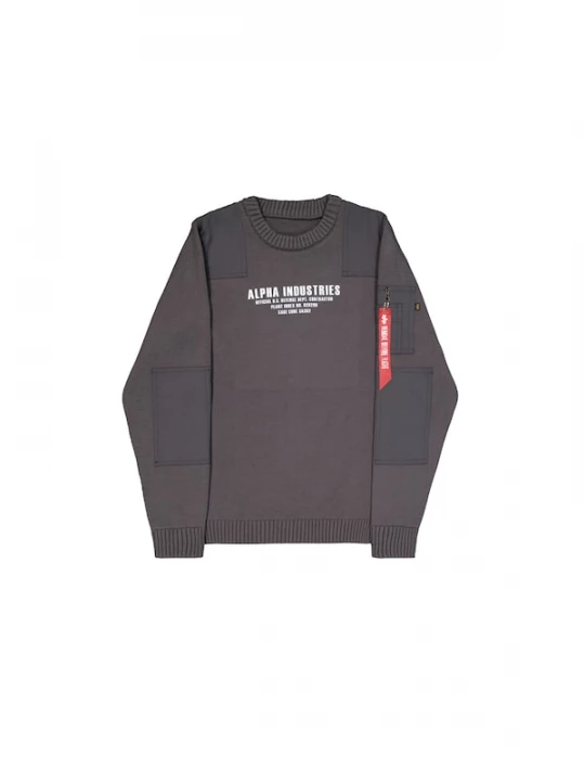 Foto van product ALPHA INDUSTRIES Sweatshirt donkergrijs / rood / wit