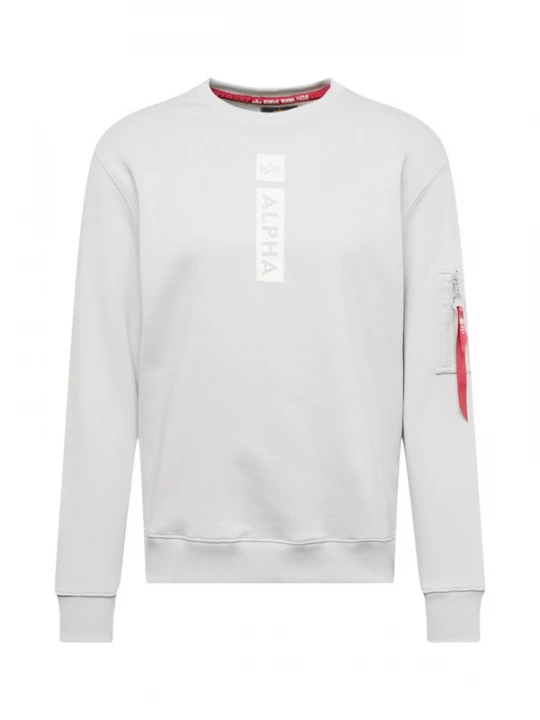Foto van product ALPHA INDUSTRIES Sweatshirt grijs / bloedrood / offwhite