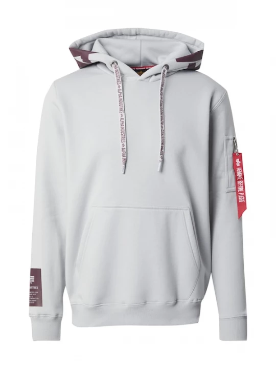 Foto van product ALPHA INDUSTRIES Sweatshirt lichtgrijs / wijnrood