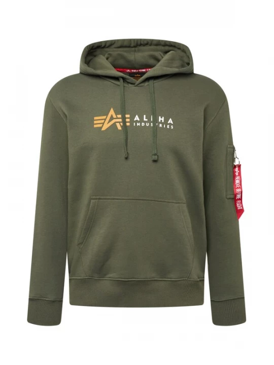 Foto van product ALPHA INDUSTRIES Sweatshirt olijfgroen / lichtoranje / rood / wit