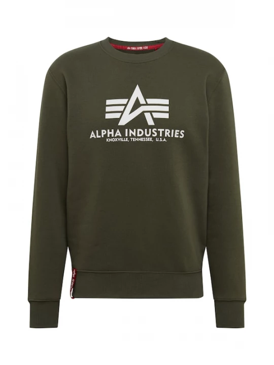 Foto van product ALPHA INDUSTRIES Sweatshirt olijfgroen / rood / wit