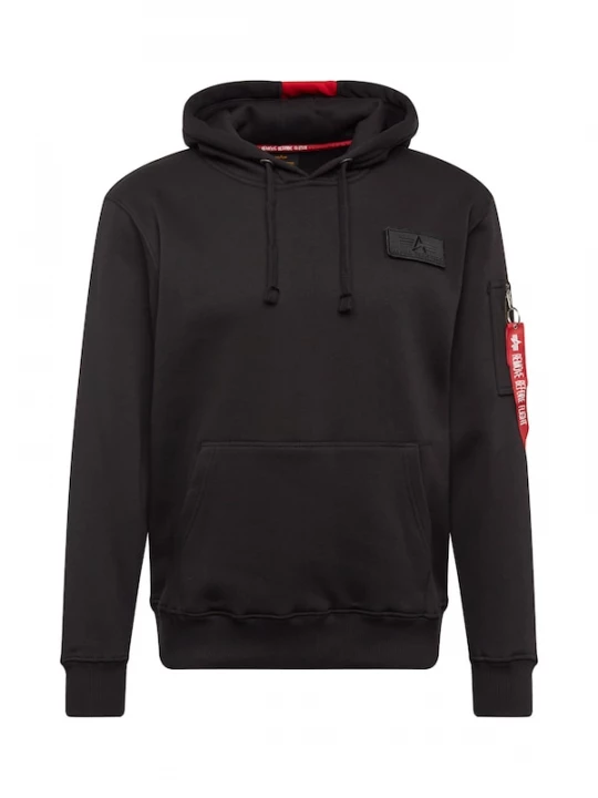 Foto van product ALPHA INDUSTRIES Sweatshirt 'Red Stripe' rood / zwart / wit