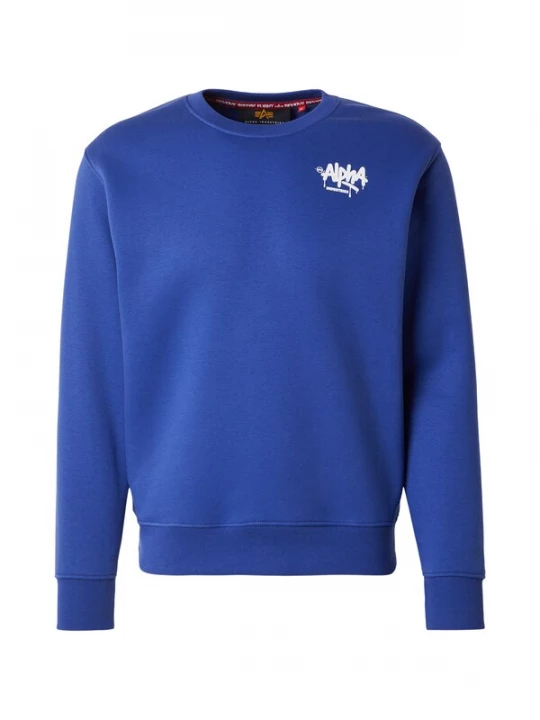 Foto van product ALPHA INDUSTRIES Sweatshirt royal blue / koningsblauw / wit