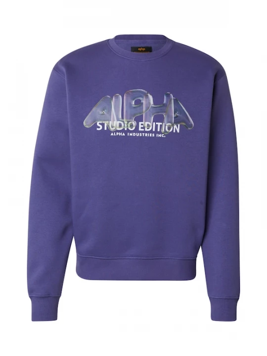 Foto van product ALPHA INDUSTRIES Sweatshirt 'Studio Edition Vibe' donkerlila / wit