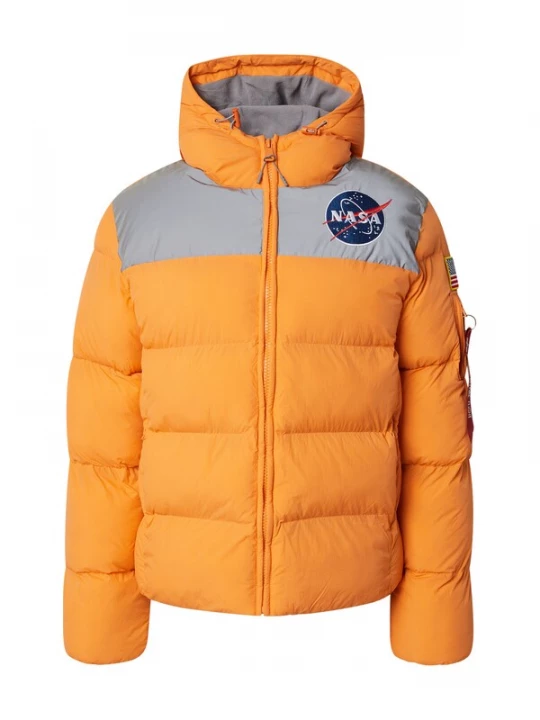 Foto van product ALPHA INDUSTRIES Tussenjas 'HP NASA' grijs / oranje / rood / wit
