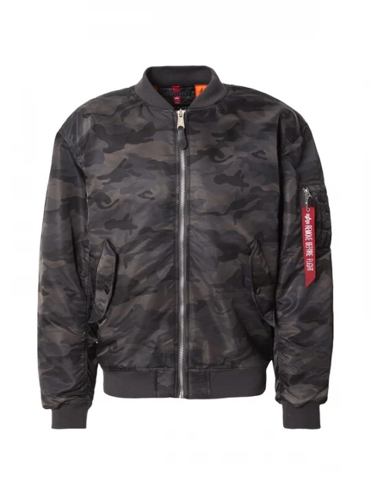 Foto van product ALPHA INDUSTRIES Tussenjas 'MA-1 CS' antraciet / donkergrijs / rood / zwart