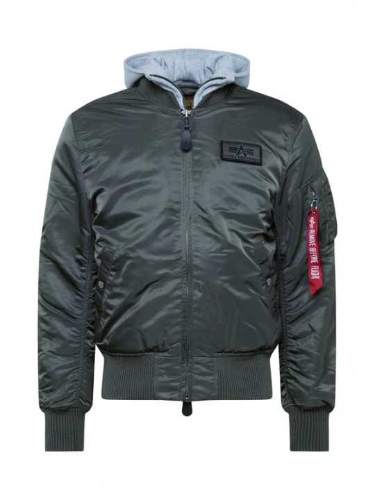Foto van product ALPHA INDUSTRIES Tussenjas 'MA-1 D-Tec' basaltgrijs / rood / wit