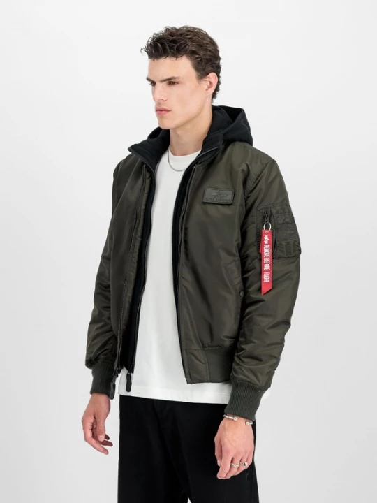 Foto van product ALPHA INDUSTRIES Tussenjas 'MA-1 D-Tec' donkergroen / zwart