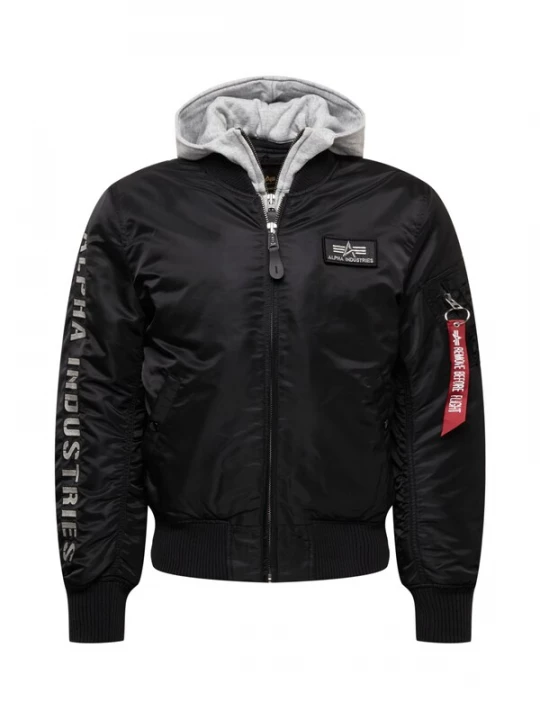 Foto van product ALPHA INDUSTRIES Tussenjas 'MA-1 D-Tec SE' grijs / rood / zwart / wit