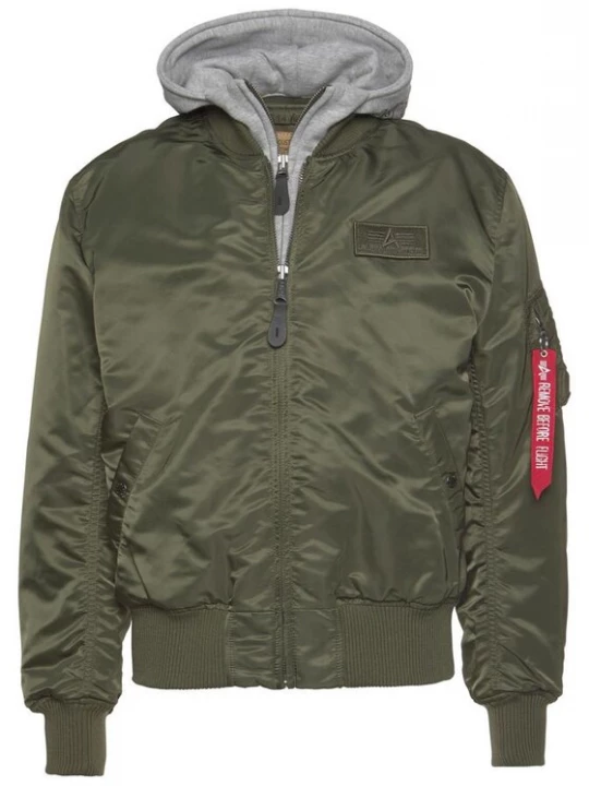 Foto van product ALPHA INDUSTRIES Tussenjas 'MA-1' grijs gemêleerd / olijfgroen