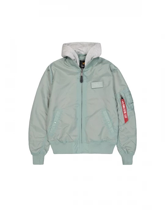 Foto van product ALPHA INDUSTRIES Tussenjas 'MA-1 TT' grijs gemêleerd / mintgroen