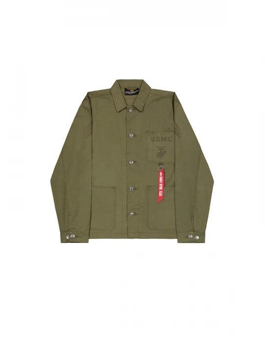Foto van product ALPHA INDUSTRIES Tussenjas 'P-41 HBT' olijfgroen / rood / wit