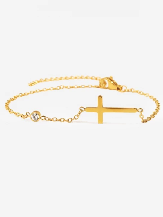 Foto van product Alster Herz Armband 'Cross' goud