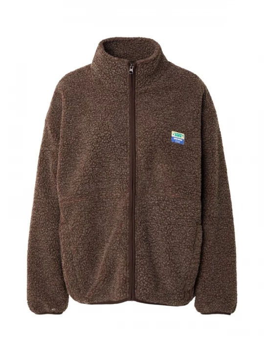 Foto van product AMERICAN VINTAGE Fleece jas 'HOKTOWN' blauw / chocoladebruin / grasgroen / wit