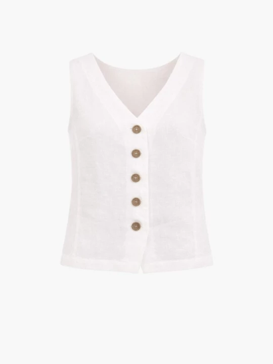 Foto van product AmourLinen Bodywarmer 'Greta' offwhite