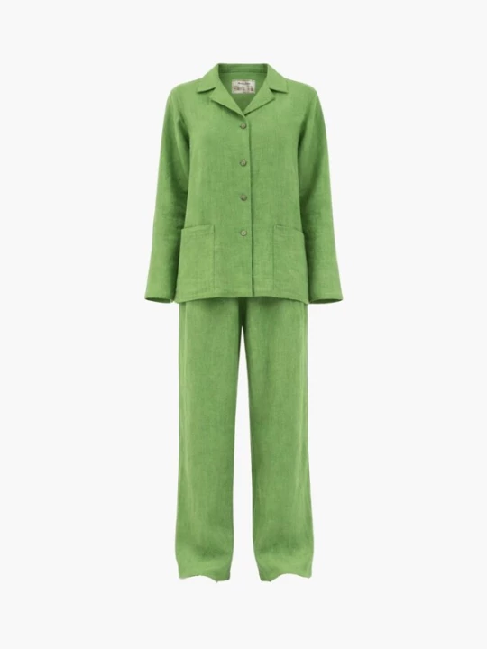Foto van product AmourLinen Pyjama 'Snooze' groen