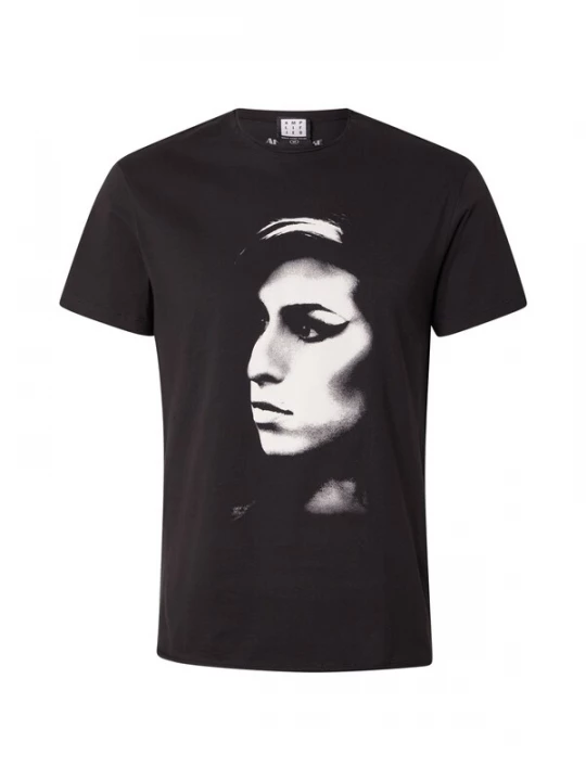 Foto van product AMPLIFIED Shirt 'AMY WINEHOUSE' grijs / zwart / wit
