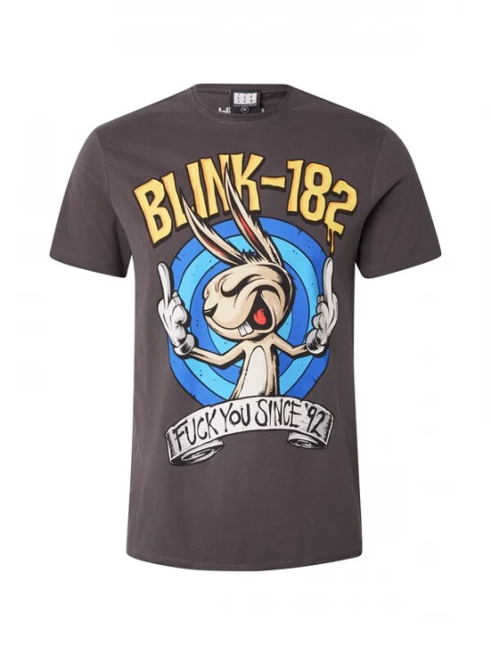 Foto van product AMPLIFIED Shirt 'Blink 182 Fuck You Since' blauw / geel / antraciet / lichtgrijs