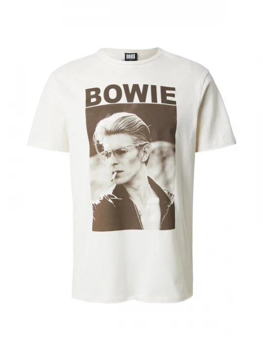 Foto van product AMPLIFIED Shirt 'DAVID BOWIE - CIGARETTE' donkerbruin / offwhite
