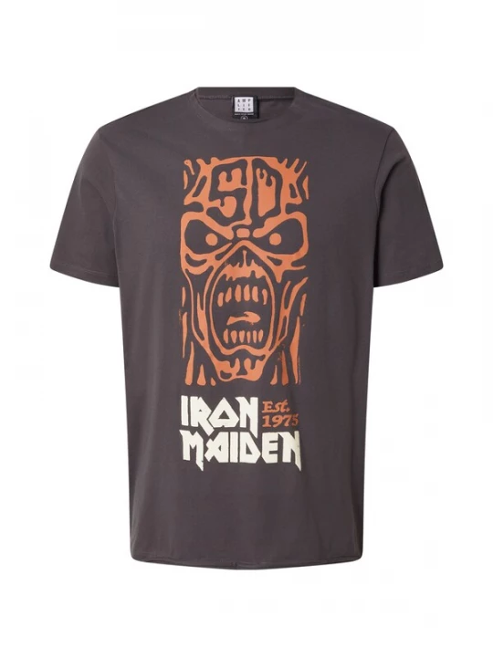 Foto van product AMPLIFIED Shirt 'IRON MAIDEN 50TH' antraciet / mandarijn / wit