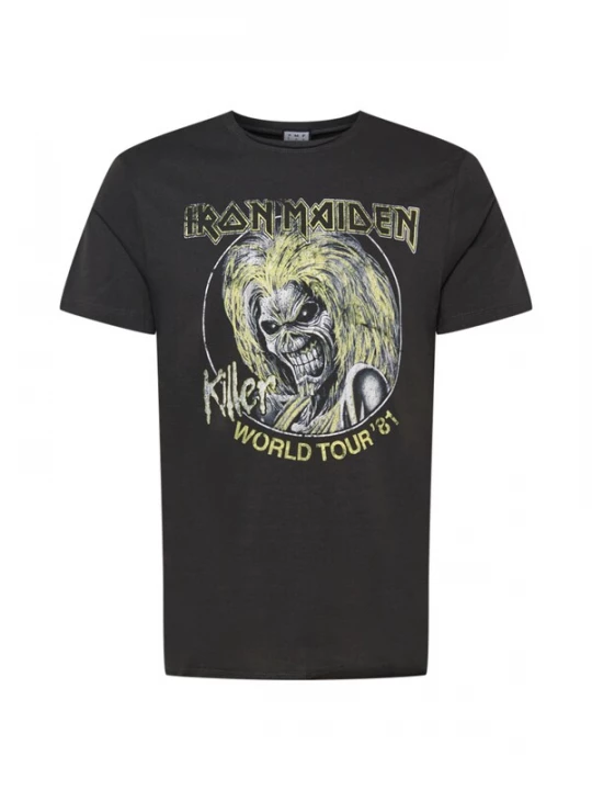 Foto van product AMPLIFIED Shirt 'IRON MAIDEN' geel / zwart / wit