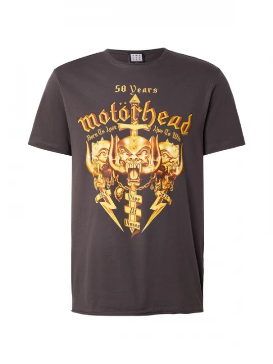 Foto van product AMPLIFIED Shirt 'MOTORHEAD - GOLD CREST 50TH' bruin / geel / donkergeel / antraciet